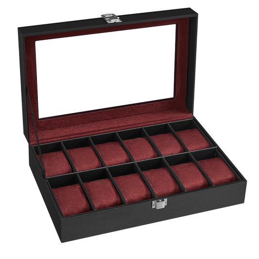 12-Slot Watch Box Synthetic leather